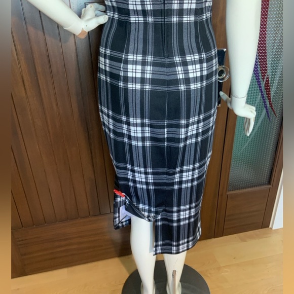 ROCK STEADY Dress, 50's Bodycon, on/off shoulder, Sz L - Picture 7 of 13